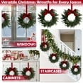 thumbnail image 2 of 1 Pce Couronne de Cabinet de Noël Artificielle, Fausse Couronne Verte avec Nœud en Velours Rouge, Couronne de Cabinet de Verdure de Cèdre Norfolk avec Nœuds Rouges, Couronne de Vacances Toucher Réaliste pour Décoration de Noël Intérieure Extérieure, 2 of 9