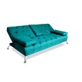 thumbnail image 2 of Caroli Sofá Cama Futón Con Portavasos Lino Aqua Makora Caroli Moderno Sofá Cama, 2 of 10