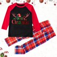 thumbnail image 2 of Odeerbi Christmas Pajamas for Family Holiday Plaid Long Sleeve Family Christmas Pajamas Matching Sets Kids Plaid Printed Loungewear Top Pants Set Two-Piece Sleepwear Xmas PJs Set Red, 2 of 6