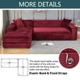 thumbnail image 5 of Stretch Sectional Couch Covers Velvet, L-Shaped Sofa Covers Velvet 2 Piece Soft Furniture Protector with Elastic Bottom for Dogs Cats -Light blue-4-seater + 4-Seater, 5 of 8