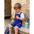 thumbnail image 5 of Yuemengxuan Toddler Boy Back to School Shorts Overalls Letter Apple Embroidery Sleeveless Jumpsuit, 5 of 9