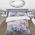 thumbnail image 2 of Designart "violet Hydrangea Graceful Whispers" Floral Bedding Covert Set - Hydrangea Purple Traditional Bed Set With 2 Shams, 2 of 6