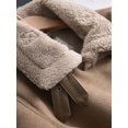 thumbnail image 4 of -Chaqueta corta de piel de oveja para mujer, abrigo grueso y cálido de ante, color marrón, ideal para invierno, 4 of 5