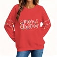 thumbnail image 5 of SimpleJoyi Womens Merry Christmas Print Crewneck Long Sleeve Loose Fit Sweatshirt Top, 5 of 7