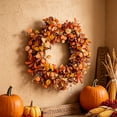 thumbnail image 5 of Sahpxhe Halloween Wreath Halloween Decorations Outdoor, Front Door Fall Wreath with Artificial Leaves for Indoor Outdoor Party Home Garden Wall Decor Yellow, 5 of 8
