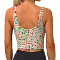 Goofa Travel Printed Sports Bras for Women, High Impact Running Bra