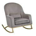 thumbnail image 3 of MoDRN Glam Velvet Rocking Chair with Lumbar Pillow, Charcoal Grey/Satin Brass, 3 of 11