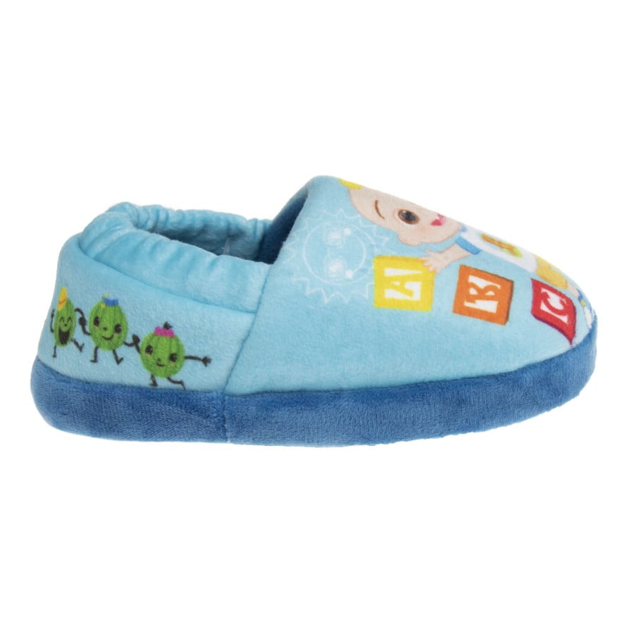 Cocomelon Dual Sizes Boys Nylex Fabric Slippers - Blue, 9-10