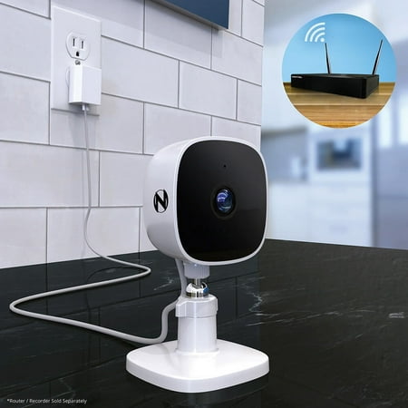 Night Owl - Indoor AC Powered Plug-In Wireless 1080p Security Camera with 2-Way Audio - White