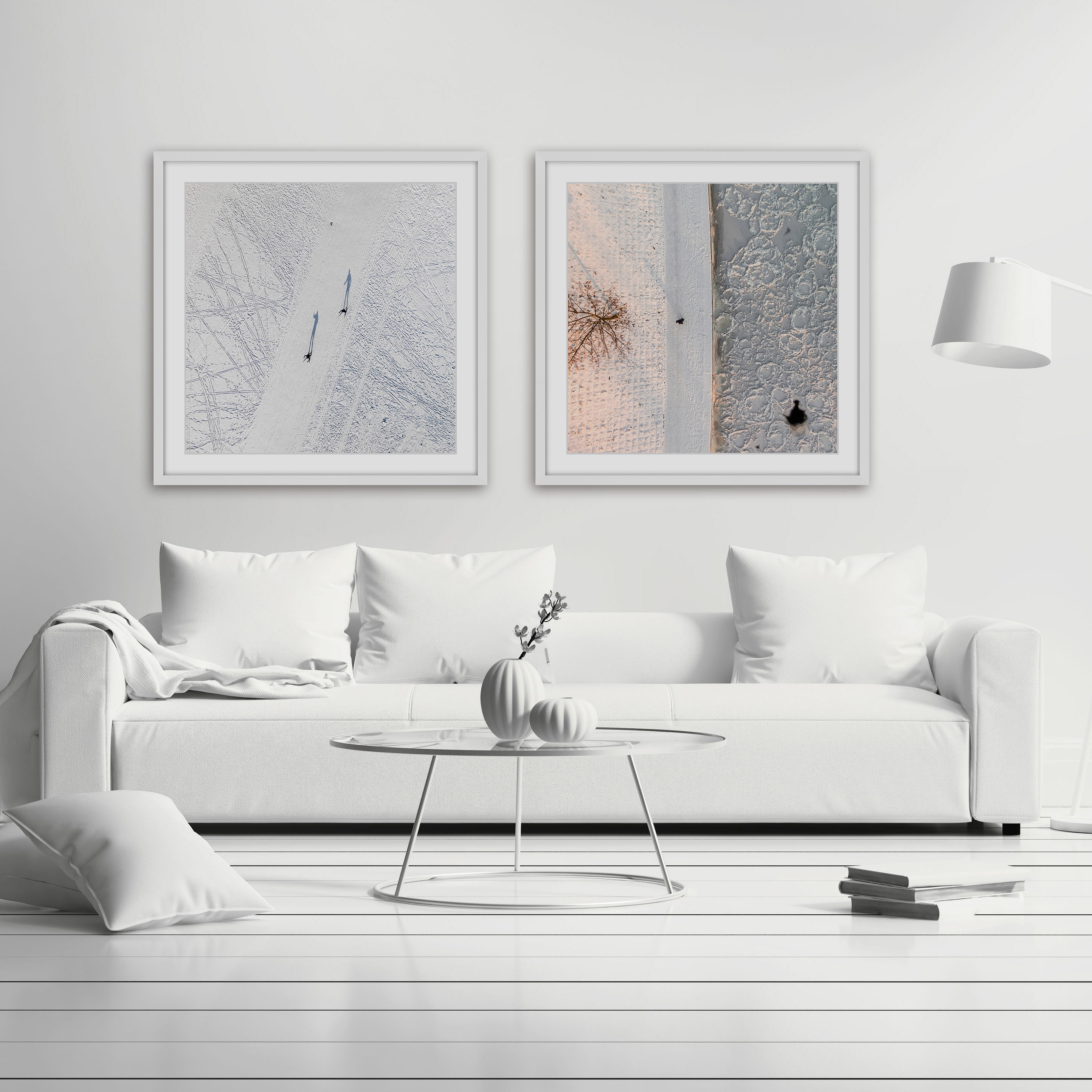 Snowy White Diptych