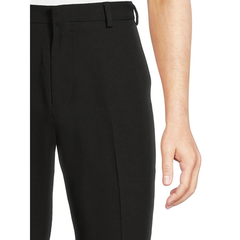 George Men's Slim Fit Flat Front Comfort Stretch Dress Pants 
