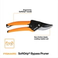 thumbnail image 2 of Fiskars 8" Bypass Pruner with Steel Blade and Soft Grip Handle, Black and Orange, Garden Tool for Pruning, 5/8" Cut Capacity, 2 of 10