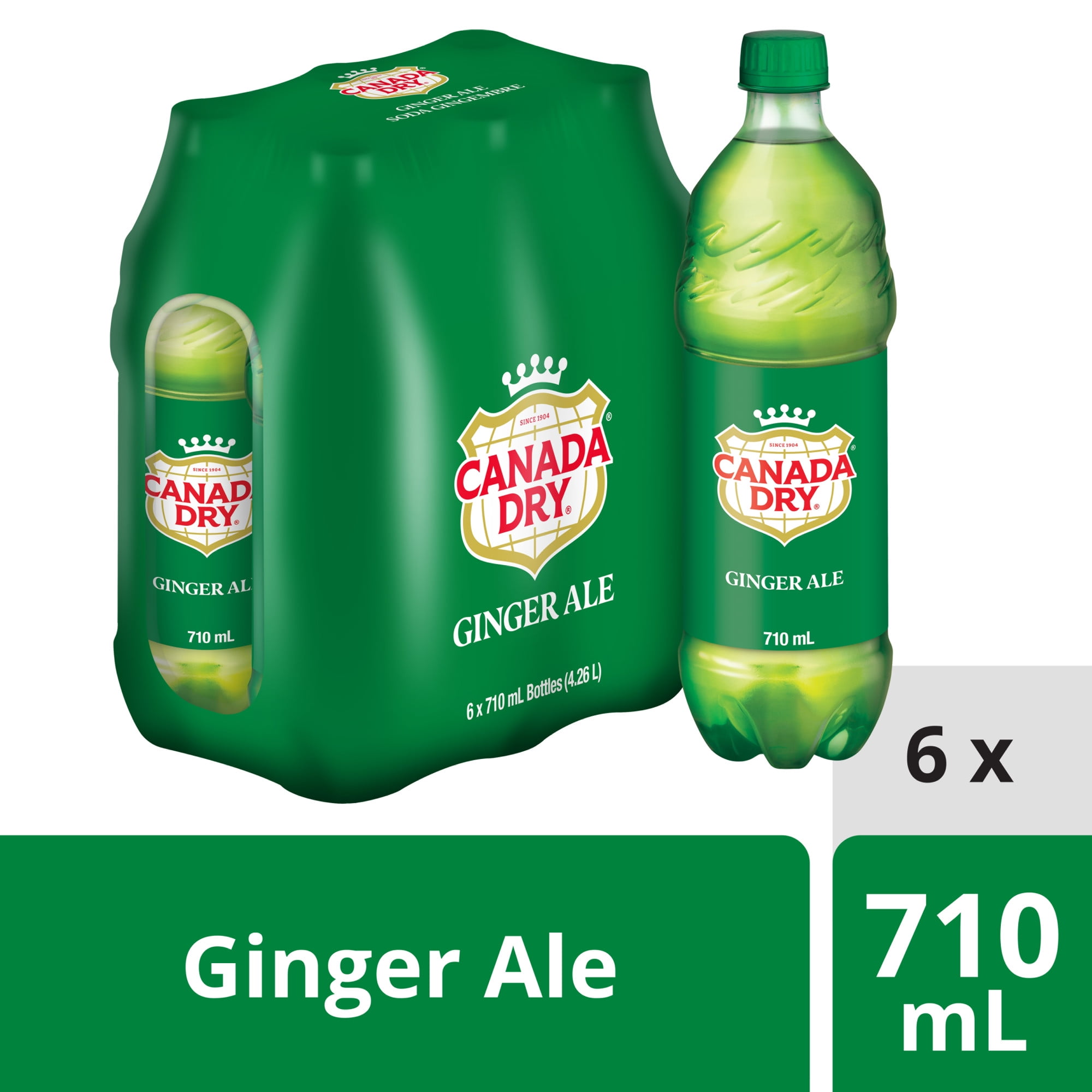 Canada Dry® Ginger Ale 710 mL Bottles, 6 Pack