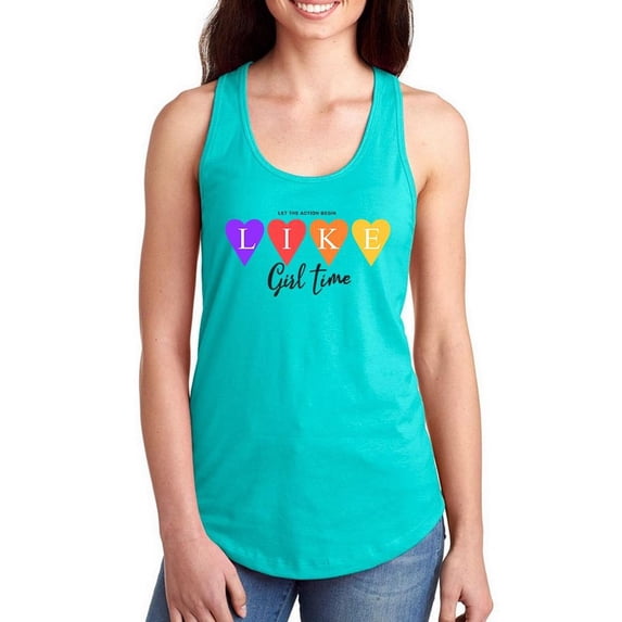Like Girls Time Candy Hearts Racerback Tank Women -Image by Shutterstock, Female Medium