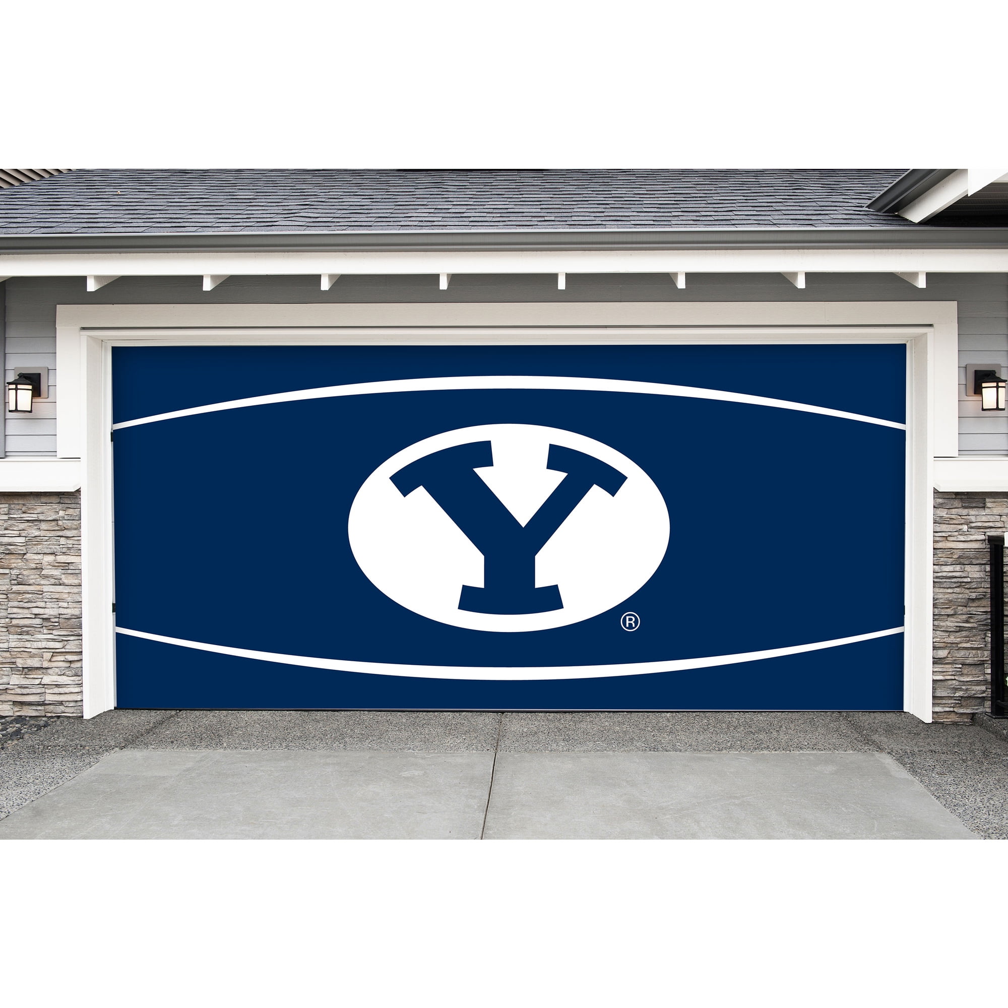 Byu Cougars 7 X 16 Logo Double Garage Door Decor Walmart Com