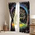 thumbnail image 3 of Manfei Tree Of Life Black Out Curtains,Boho bohemian Exotic Curtains Pack of 2 (42x63 Each),Western Fantasy Bedroom Curtains For Men Women,Microfiber Bedroom Decor, 3 of 6
