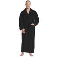 thumbnail image 5 of Arusa Int. Men's Shawl Collar Premium Fleece with Full Ankle Length Bathrobe Navy Blue XXL Ankle Length, 5 of 5