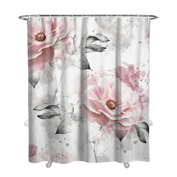 Waterproof Pioneer Shower Curtain 72x84 Inch Polyester Unique Cute Floral Shower Curtain for Bathroom Hotel Home Decor with 12 Plastic Hooks