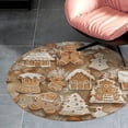 thumbnail image 4 of Christmas My Favorite Gingerbread Cookies Round Carpet Circle Rug Outdoor Patio Area Rug Washable Large Area Rugs Hallway Room Decor Fitness Mats, 4 of 8