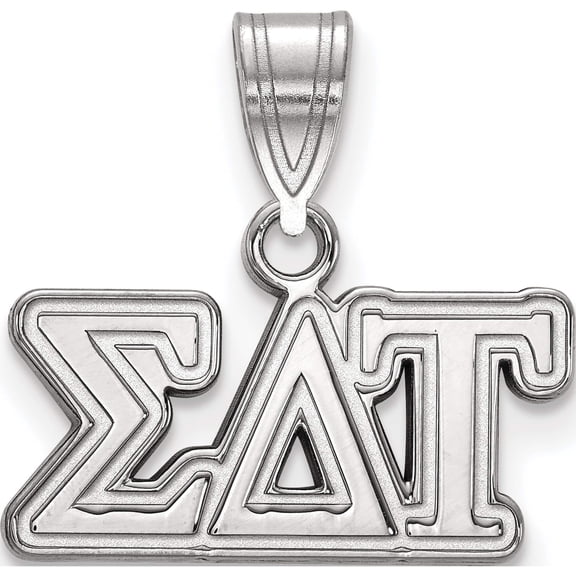 Sterling Silver Rh-Plated Logoart Sigma Delta Tau Medium Pendant (16 X 17) Made In United States ss003sdt