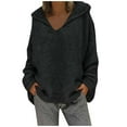 thumbnail image 3 of "Wirziis Ugly Christmas Sweater for Women,Women's Plus Size Casual Loose Hooded Long-Sleeved Sweater Solid Color Top - Gifts for Women", 3 of 5
