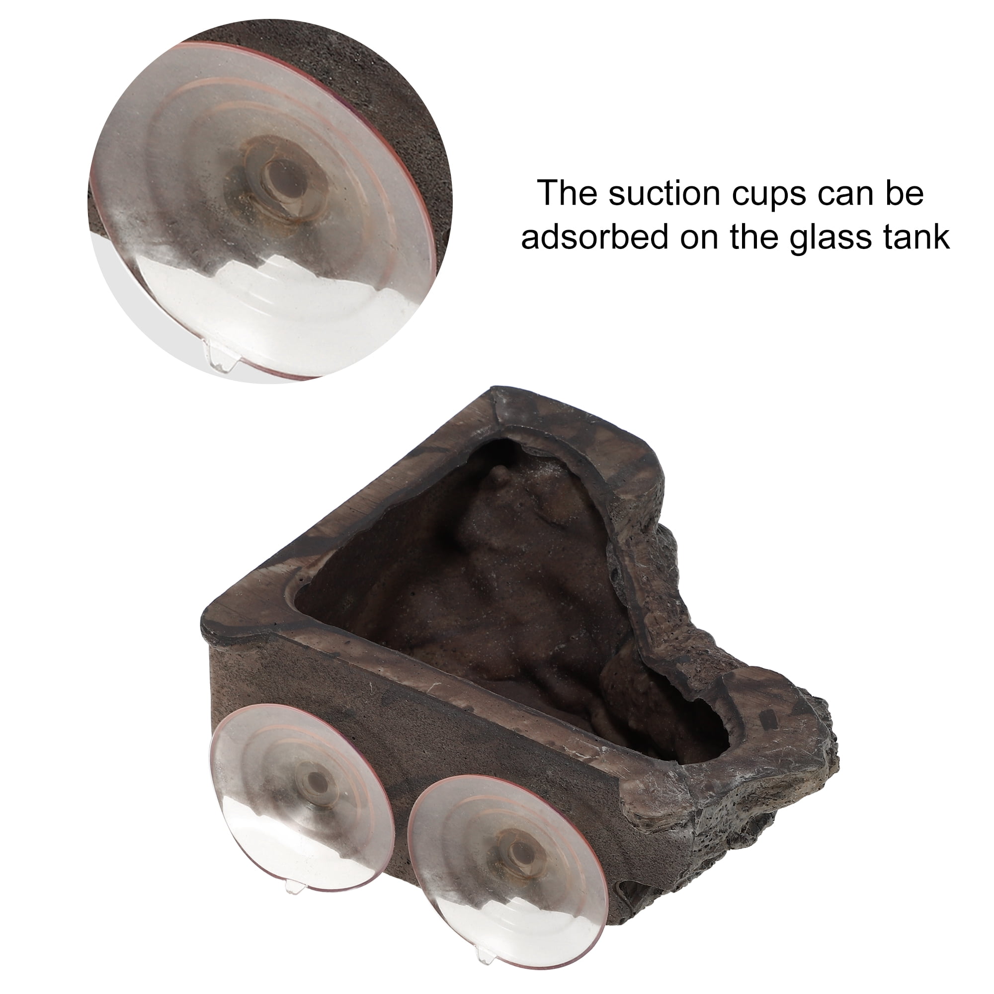 Unique Bargains Turtle Basking Platform Resin Tortoise Rock Aquarium Ornament 7.1"x6.6"x2.9" with Suction Cups