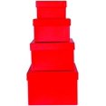thumbnail image 2 of FFIY Square Rigid Gift Box, a Nested Set of 4, 3.5x3.5x2 to 6x6x4 inches (Red), 2 of 7