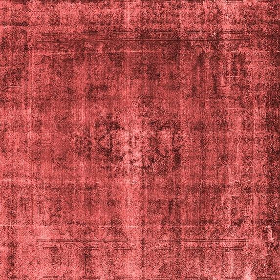 Ahgly Company Indoor Square Oriental Red Industrial Area Rugs, 3' Square