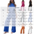 thumbnail image 3 of Women's 2 Piece Outfit Textured Crinkle Fabric Halter Sleeveless Crop Top Drawstring Wide Leg Pants Summer Vacation Casual Matching Set Black, 3 of 6