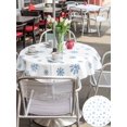 thumbnail image 4 of Outdoor Tablecloth with Umbrella Hole and Zipper, Christmas Round Table Cloth 60 Inch Waterproof Tablecloth, Xmas Blue Snowflakes Winter Modern Minimalist Picnic Table Cover for Patio Camping, 4 of 7