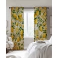 thumbnail image 3 of Lemon Blackout Curtains 63 Inches Long, Farmhouse Vintage Summer Retro Fruits Yellow Brown Thermal Insulated Black Out Curtains, Darkening Window Curtain for Bedroom Living Room 42"x63" 2 Panels, 3 of 9