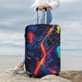 thumbnail image 4 of Uemuo Neon City Map Printed Washable Luggage Cover - Fashion Suitcase Protector Fits 18-32 Inch Luggage -Small, 4 of 9