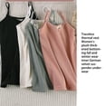 thumbnail image 5 of 2 Pieces Chinlon Women Underwear Vest Warm Keeping Adjustable Shoulder Strap Washable Reusable Dual Layer Lingerie Clothes Black, 5 of 7
