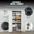 thumbnail image 6 of Metal Storage Cabinet with Lock, Tall Garage Storage Cabinet with Doors and Adjustable Shelves, Steel Locking Cabinets for Office, Home, Garage,, School, 6 of 16