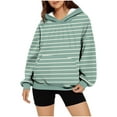 thumbnail image 3 of Womens Hooded Crewneck Sweatshirts, Hoodies for Women Fall Fashion Loose Fit Striped Printed Long Sleeve Pullover with Pockets S-3XL, 3 of 6