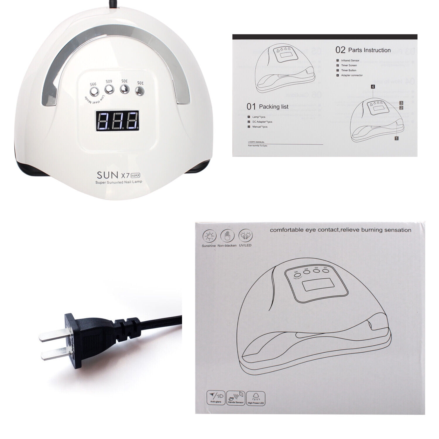 220W Nail Dryer LED Lamp UV Light Polish Gel Curing Machine Electric Manicure