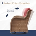 thumbnail image 5 of Pocassy  Outdoor Wicker Glider Swivel Club Chairs (Set of 2) Yellow/Red, 5 of 5