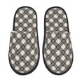 thumbnail image 2 of KLL Daisy Plaid Black Slippers for Women Men House Slip on Indoor Outdoor Bedroom Furry Fleece Lined Ladies Comfy Anti-Skid Rubber Hard Sole-Large, 2 of 8