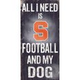 thumbnail image 1 of Syracuse Orange Wood Sign - Football and Dog 6x12, 1 of 1