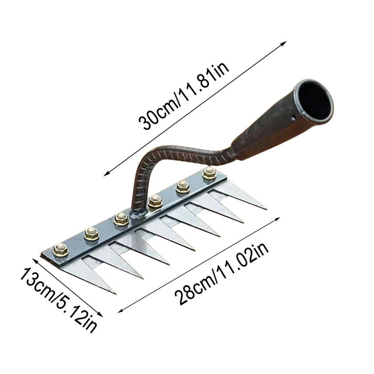 Iron Weeding Rake, 5/6/7/8 Teeth Carbon Steel Garden Weeder Rakes, Heavy  Duty Iron Rake for Yard Garden, Useful Handheld Weeder Puller Tool, Hand 