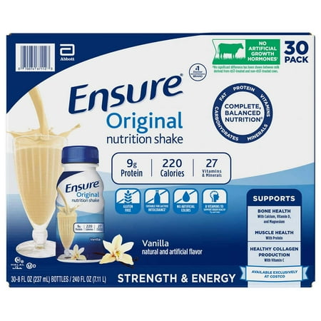 Ensure Original Nutrition Shake, Vanilla, 8 Fluid Ounce (30 Count)