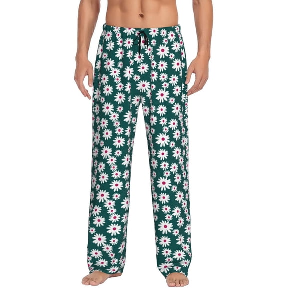 Hirioo Daisies Flowers for Women's PJ Pajama Pants Sleep Pants Women's Home Trousers with Pockets,S-3XL-Small