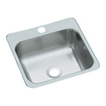STERLING B153-1 Secondary Sink 15-Inch by 15-Inch Top-mount Single Bowl Bar Sink, Stainless Steel