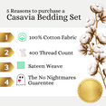 thumbnail image 5 of Casavia- Spring Day Deal Bedding Sets- 400 Thread Count- Soft Sateen 100% Cotton- Twin XL 3 Piece sheet sets, For Kids, Dorms & Adults, Deep Pocket, Easy Fit, (Bright White Sheets), 5 of 5