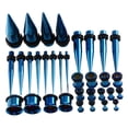 thumbnail image 1 of Kit de estiramiento cónico de oreja Zulema de Acero inoxidable 36 piezas tapones azul, 1 of 7