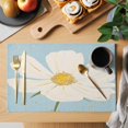thumbnail image 2 of Placemat Set of 6 Watercolors White Flowers Placemats for Dining Table Daisy Plant Washable Table Mats for Kitchen and Party Decor Indoor & Outdoor Use, 2 of 8