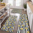 thumbnail image 2 of Yellow Lemon Fruit Leaves BlackWhite Pattern Kitchen Rugs Sets Of 3,Kitchen Runner Rugs Non Skid Washable,Decorative Kitchen Floor Mats for Kitchen,Sink,Laundry,17"x30"+ 17"x47" + 17"x59", 2 of 6