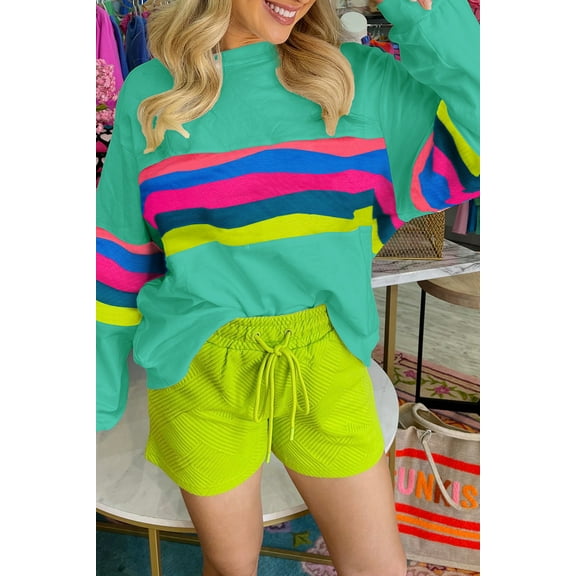 Redhotype Vibrant Green Striped Long-Sleeve Tee - Essential Casual Wear!