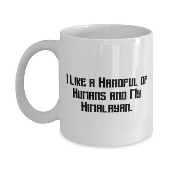 Gag Himalayan Cat, I Like a Handful of Humans and My Himalayan, Cheap 15oz Mug For Friends From Friends
