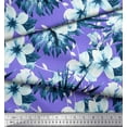 thumbnail image 2 of Soimoi Purple Cotton Duck Fabric Leaves & Floral Printed Craft Fabric by the Yard 42 Inch Wide, 2 of 3